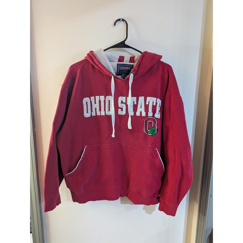 VINTAGE Ohio State Buckeyes Men Hoodie Red Champs Sports Logo 2XL